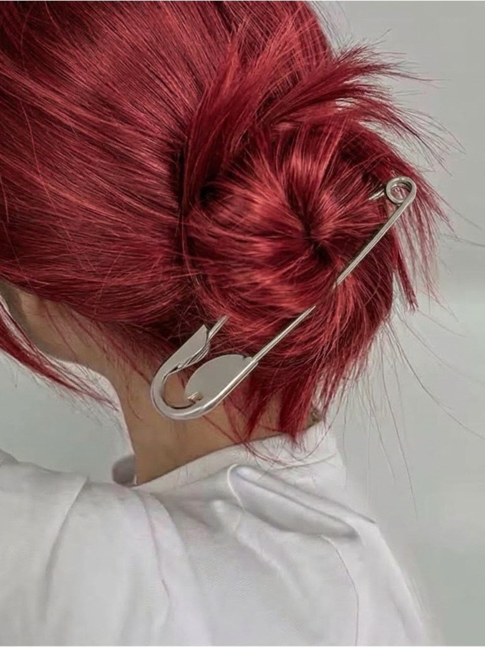 New Oversized Minimalist Silver Safety Pin Hair Stick B01-04